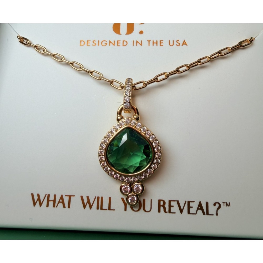 Bomb Party May Necklace NK82360 It Was A Perfect Dream Gold Plated Emerald